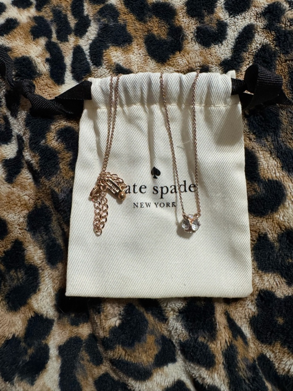 Kate Spade New York Lady Marmalade Mini Sphere Necklace Clear Rose Gold